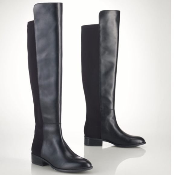 RALPH LAUREN Elegant Black Knee-High "Sarilla" Boots Sz 9 - Picture 1 of 8